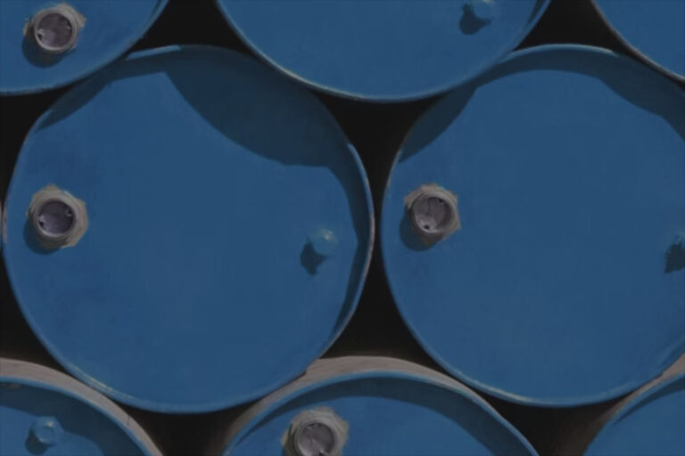Oil barrels symbolizing the rise of the petroyuan in global energy trade