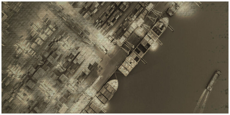 Container ships and cargo terminals illustrating Southeast Asia’s trade flows under America First trade policy