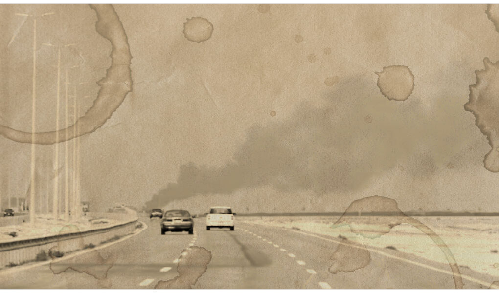 Iran Eurasian Trade Hub context as smoke rises from Ras Tanura refinery after a reported Iranian drone strike highlighting risks to global oil flows