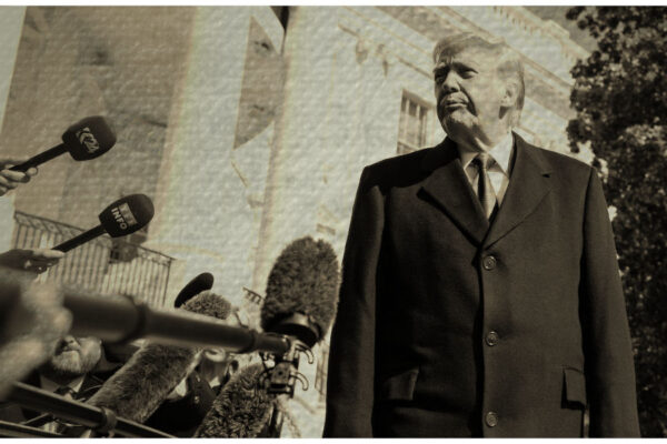 President Donald Trump discusses U.S. Section 301 Trade Investigations affecting global manufacturing outside the White House