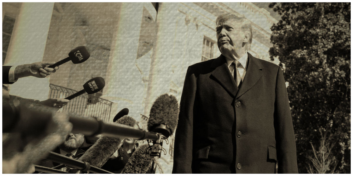 President Donald Trump discusses U.S. Section 301 Trade Investigations affecting global manufacturing outside the White House